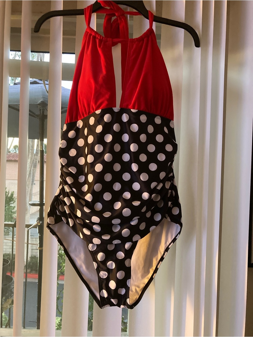 Kids Red & Black Polka Dot One-Piece Swimsuit